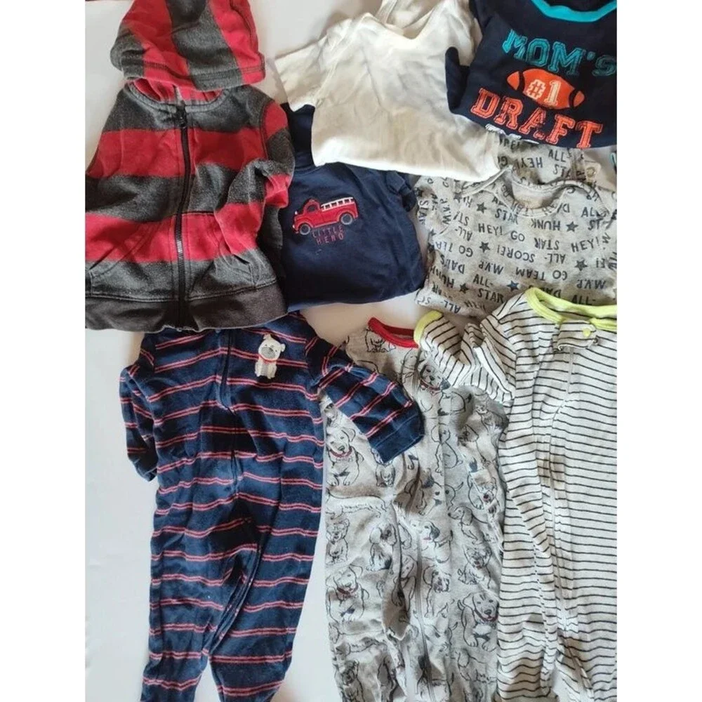 20pcs 6-9m baby boy clothes bundle set clothing pj footies tshirts shorts pants